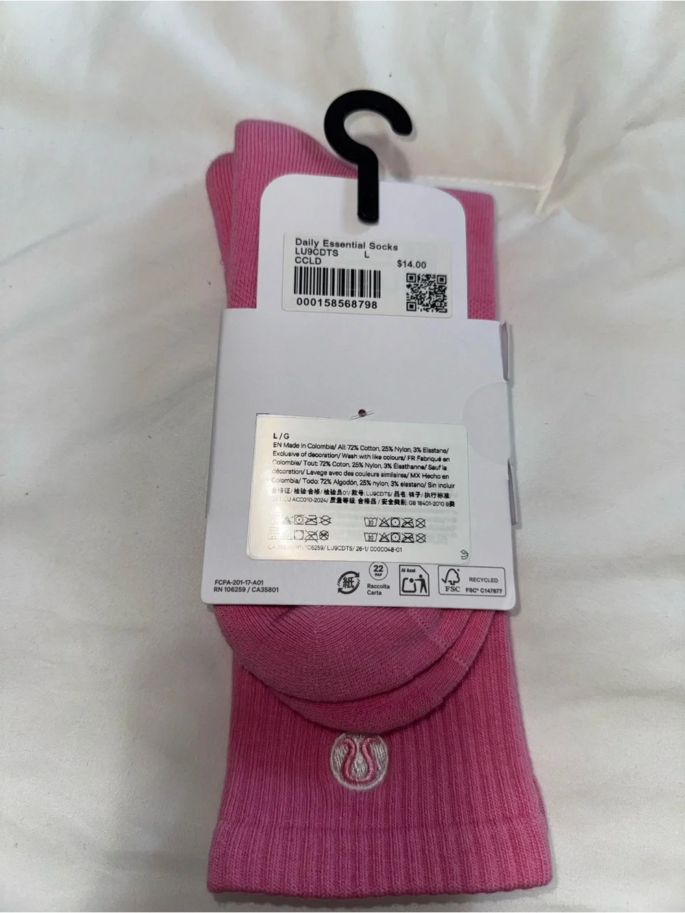 lululemon athletica Daily Essential Crew Socks - Candy Cloud